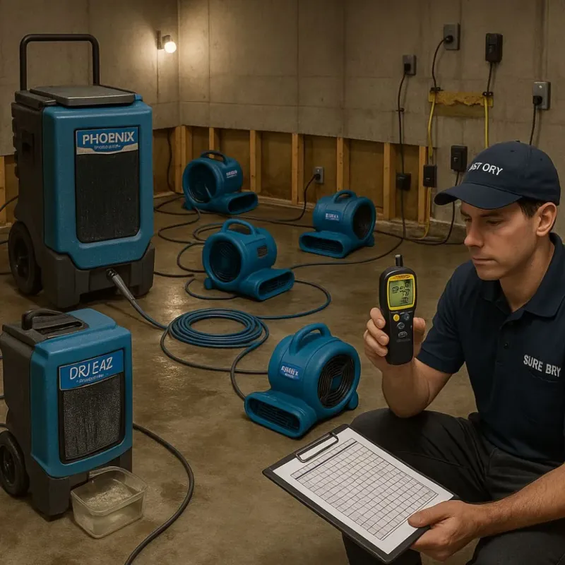 Structural Drying and Dehumidification process in Charles City County, VA
